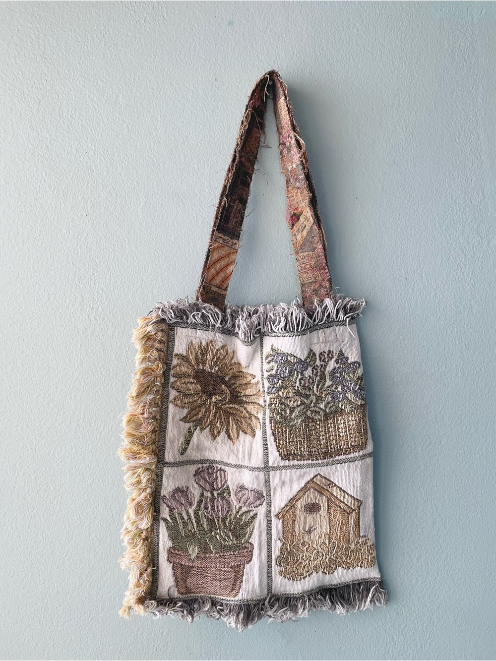 Hand Crafted | Tapestry Gardening Theme Shoulder Tote Bag